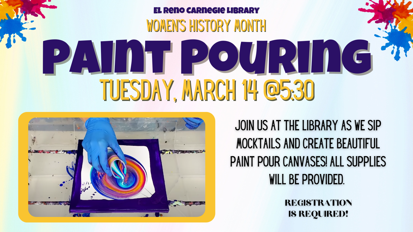 Adult Program - Paint Pouring (March) Instagram (Facebook Cover)