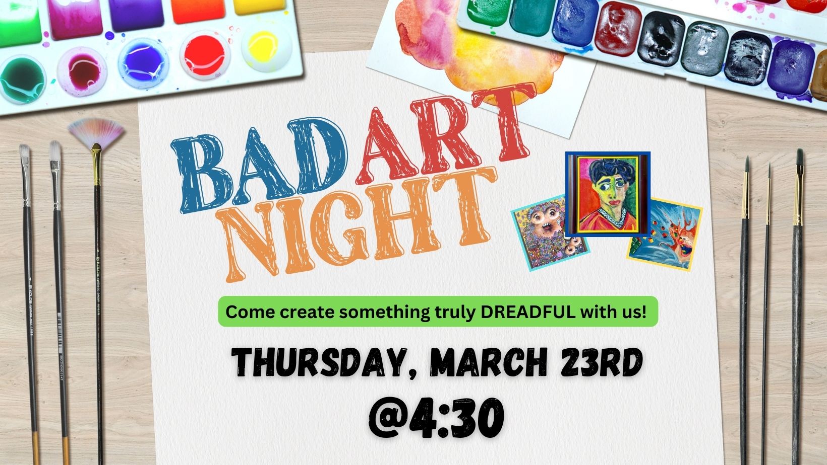 Teen Craft - Bad Art Night (March) - Instagram Post (Facebook Cover)