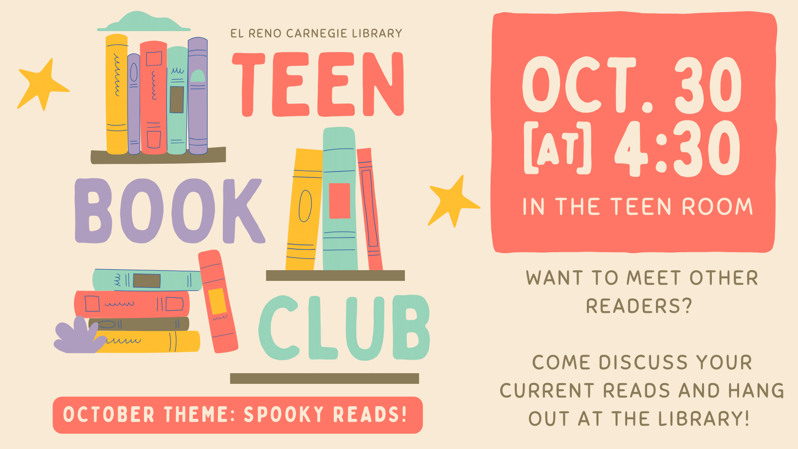 October - Teen Book Club (Facebook Cover)