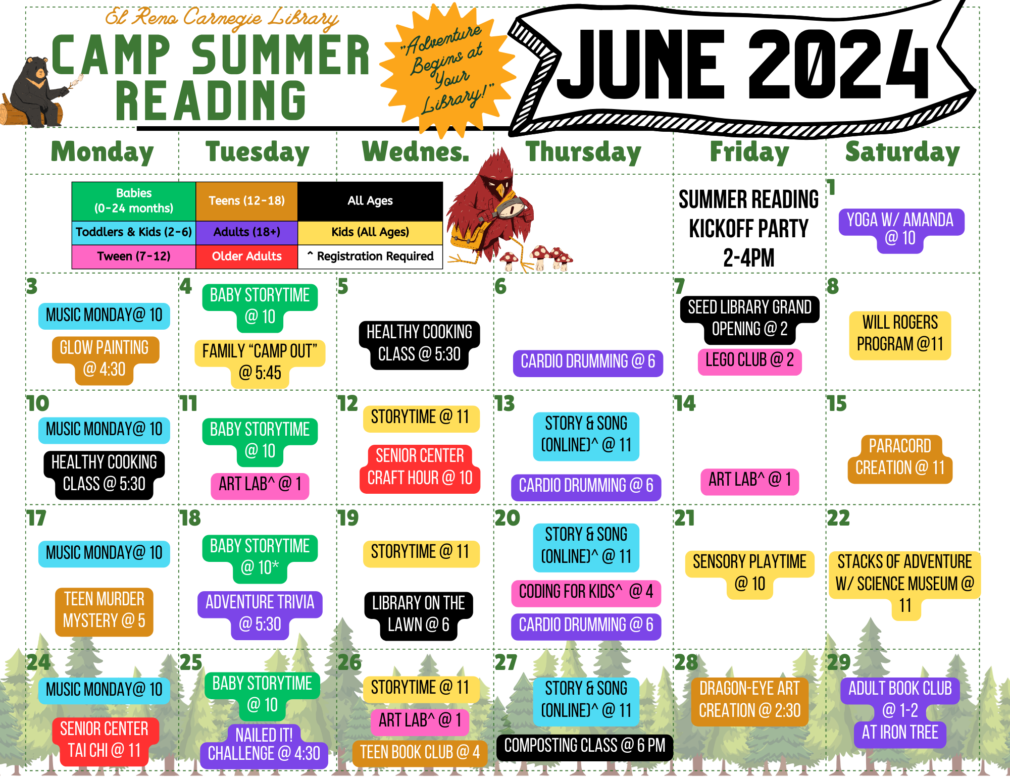 2024 Camp Summer Reading Calendar