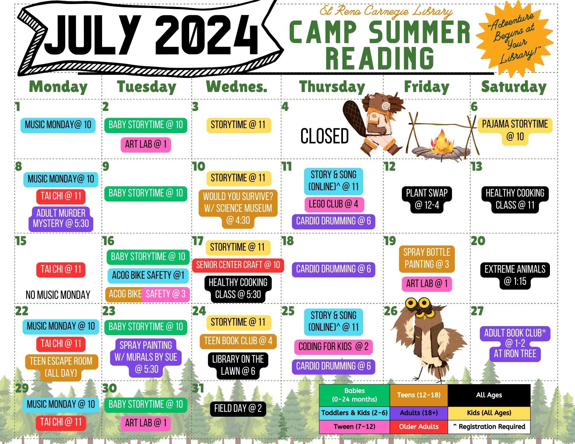 July 2024 Summer Events Calendar