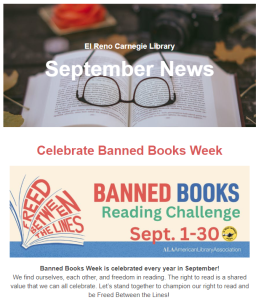 Image of the top portion of the September newsletter