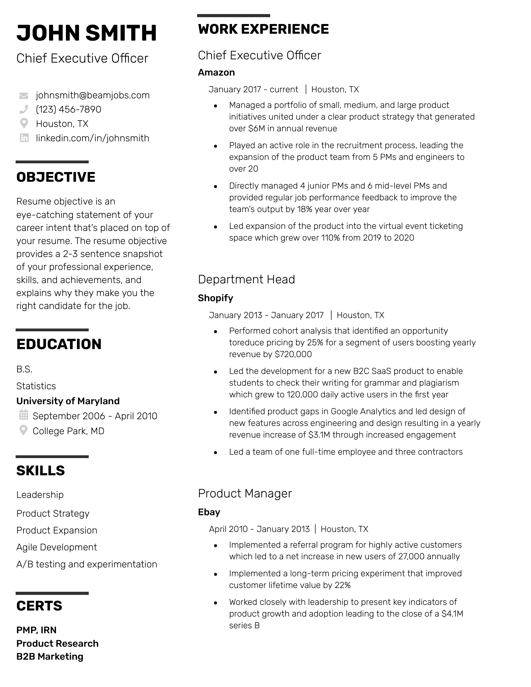 Basic Google Docs Resume Template-1